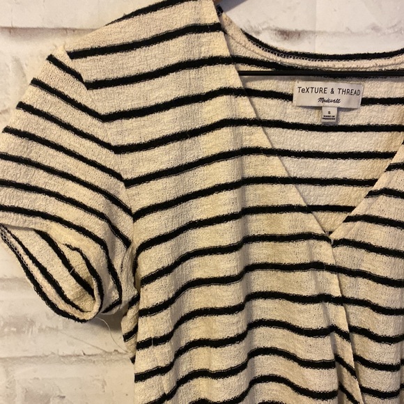 Madewell texture & thread striped wrap tie knot top - Picture 3 of 5